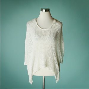 Eileen Fisher S White Open Weave Sweater
